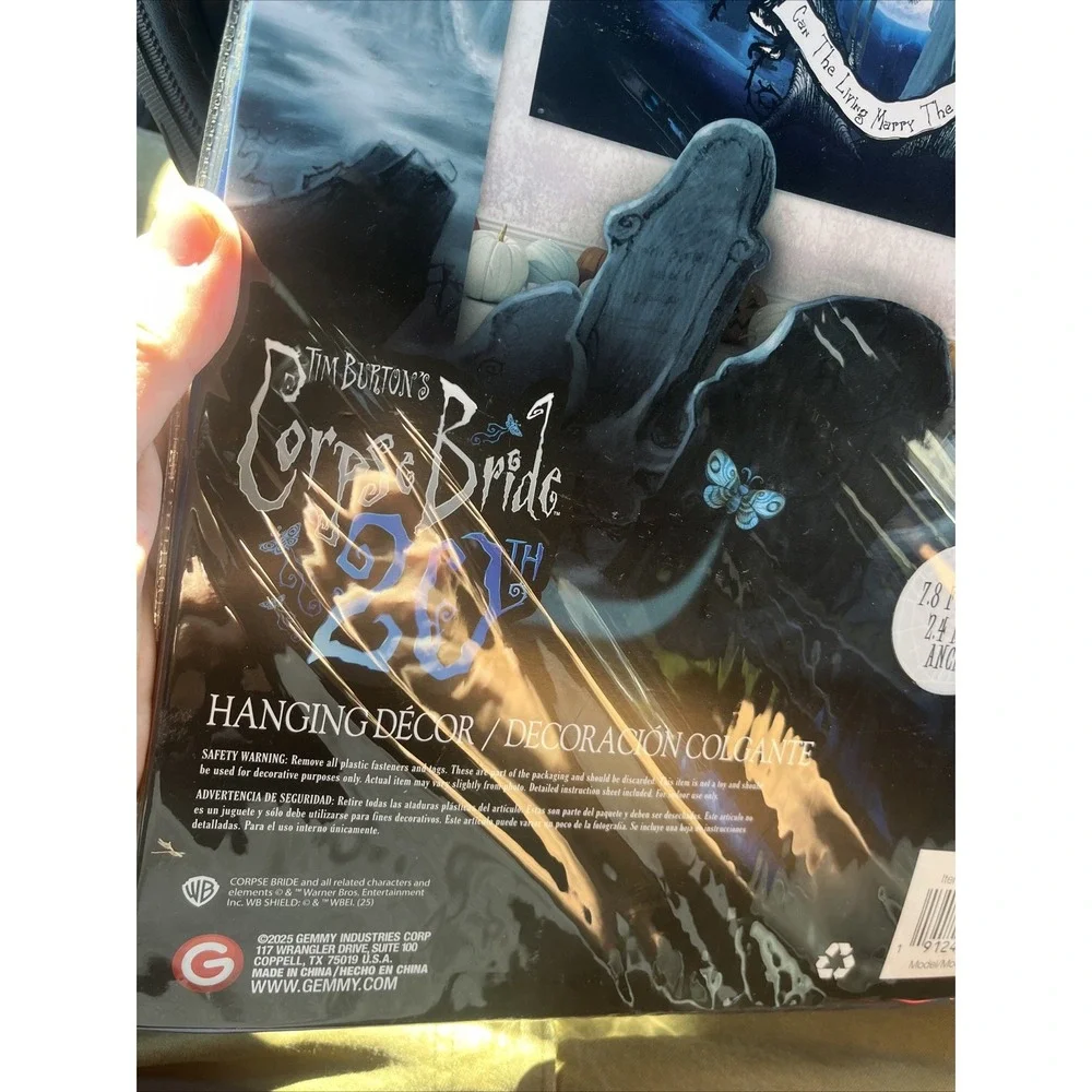 New Tim Burton's Corpse Bride 20th Anniversary Hanging Halloween Decor Banner